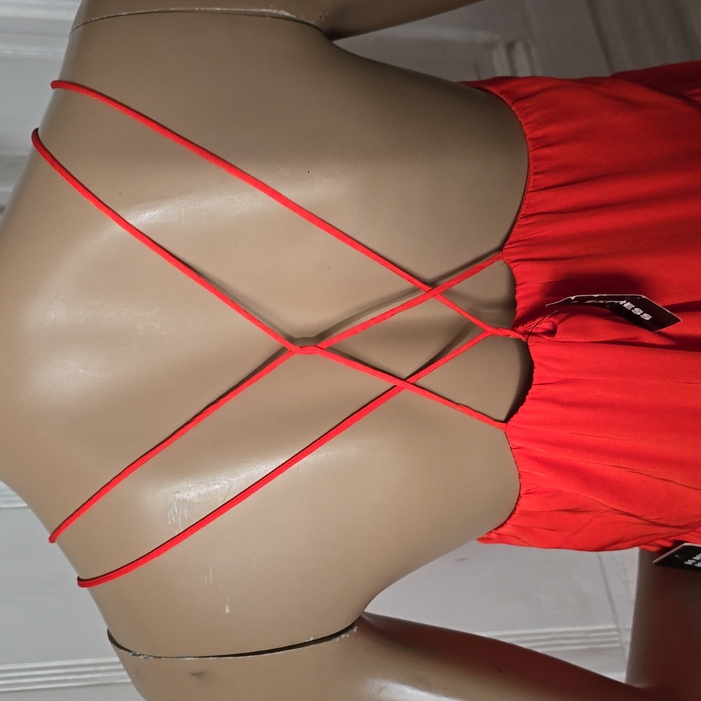 EXPRESS Flirty red crisscross back maxi - Picture 4 of 7